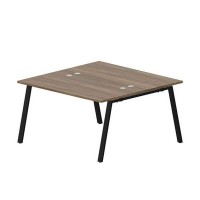 Arena ARN2TG147 WNNR (Орех/Черный) Составной стол на 2 рабочих места, 4 громмета