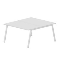 Arena ARN2TG148 BLBL (Белый/Белый) Составной стол на 2 рабочих места, 4 громмета