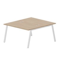 Arena ARN2TG148 OWBL (Светлый дуб/Белый) Составной стол на 2 рабочих места, 4 громмета