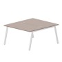Arena ARN2TG148 TRBL (Тортора/Белый) Составной стол на 2 рабочих места, 4 громмета