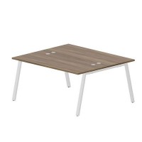 Arena ARN2TG167 WNBL (Орех/Белый) Составной стол на 2 рабочих места, 4 громмета