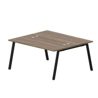 Arena ARN2TG167 WNNR (Орех/Черный) Составной стол на 2 рабочих места, 4 громмета