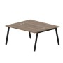 Arena ARN2TG167 WNNR (Орех/Черный) Составной стол на 2 рабочих места, 4 громмета