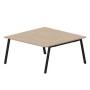 Arena ARN2TG168 OWNR (Светлый дуб/Черный) Составной стол на 2 рабочих места, 4 громмета