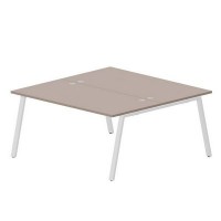 Arena ARN2TG168 TRBL (Тортора/Белый) Составной стол на 2 рабочих места, 4 громмета