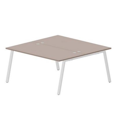 Arena ARN2TG168 TRBL (Тортора/Белый) Составной стол на 2 рабочих места, 4 громмета