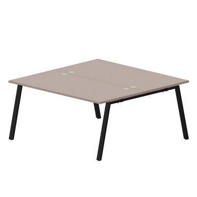 Arena ARN2TG168 TRNR (Тортора/Черный) Составной стол на 2 рабочих места, 4 громмета