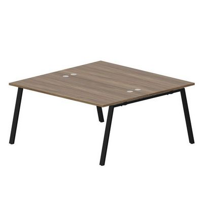 Arena ARN2TG168 WNNR (Орех/Черный) Составной стол на 2 рабочих места, 4 громмета