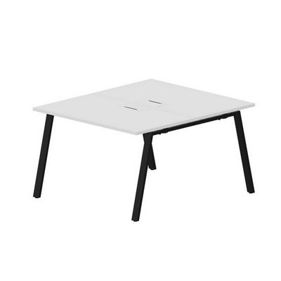 Arena ARN2TL127 BLNR (Белый/Черный) Составной стол на 2 рабочих места, металлические аутлеты