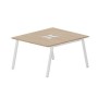 Arena ARN2TL127 OWBL (Светлый дуб/Белый) Составной стол на 2 рабочих места, металлические аутлеты