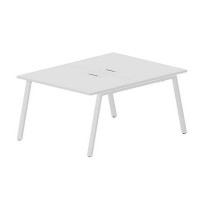 Arena ARN2TL128 BLBL (Белый/Белый) Составной стол на 2 рабочих места, металлические аутлеты