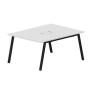Arena ARN2TL128 BLNR (Белый/Черный) Составной стол на 2 рабочих места, металлические аутлеты