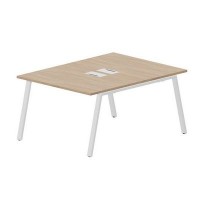 Arena ARN2TL128 OWBL (Светлый дуб/Белый) Составной стол на 2 рабочих места, металлические аутлеты