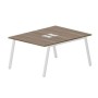 Arena ARN2TL128 WNBL (Орех/Белый) Составной стол на 2 рабочих места, металлические аутлеты