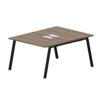 Arena ARN2TL128 WNNR (Орех/Черный) Составной стол на 2 рабочих места, металлические аутлеты