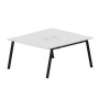 Arena ARN2TL148 BLNR (Белый/Черный) Составной стол на 2 рабочих места, металлические аутлеты