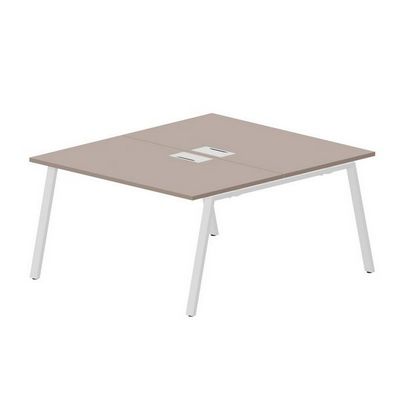 Arena ARN2TL148 TRBL (Тортора/Белый) Составной стол на 2 рабочих места, металлические аутлеты