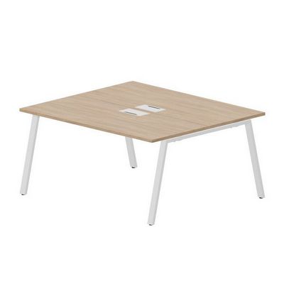 Arena ARN2TL167 OWBL (Светлый дуб/Белый) Составной стол на 2 рабочих места, металлические аутлеты