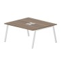 Arena ARN2TL167 WNBL (Орех/Белый) Составной стол на 2 рабочих места, металлические аутлеты