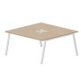 Arena ARN2TL168 OWBL (Светлый дуб/Белый) Составной стол на 2 рабочих места, металлические аутлеты