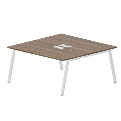 Arena ARN2TL168 WNBL (Орех/Белый) Составной стол на 2 рабочих места, металлические аутлеты