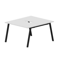 Arena ARN2TV127 BLNR (Белый/Черный) Составной стол на 2 рабочих места, 2 эргономичных выреза