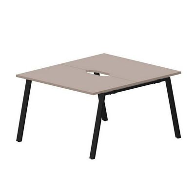 Arena ARN2TV127 TRNR (Тортора/Черный) Составной стол на 2 рабочих места, 2 эргономичных выреза