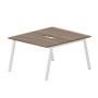 Arena ARN2TV127 WNBL (Орех/Белый) Составной стол на 2 рабочих места, 2 эргономичных выреза