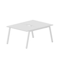 Arena ARN2TV128 BLBL (Белый/Белый) Составной стол на 2 рабочих места, 2 эргономичных выреза