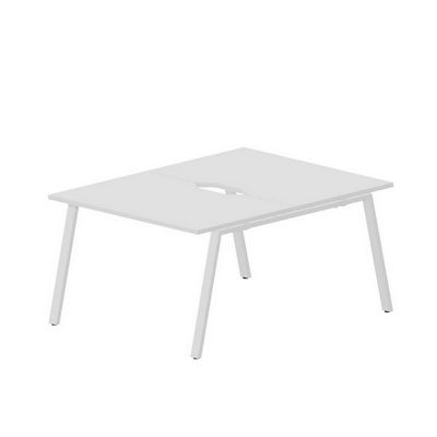 Arena ARN2TV128 BLBL (Белый/Белый) Составной стол на 2 рабочих места, 2 эргономичных выреза