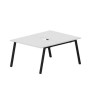Arena ARN2TV128 BLNR (Белый/Черный) Составной стол на 2 рабочих места, 2 эргономичных выреза
