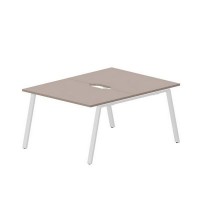 Arena ARN2TV128 TRBL (Тортора/Белый) Составной стол на 2 рабочих места, 2 эргономичных выреза