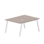 Arena ARN2TV128 TRBL (Тортора/Белый) Составной стол на 2 рабочих места, 2 эргономичных выреза