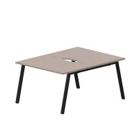 Arena ARN2TV128 TRNR (Тортора/Черный) Составной стол на 2 рабочих места, 2 эргономичных выреза