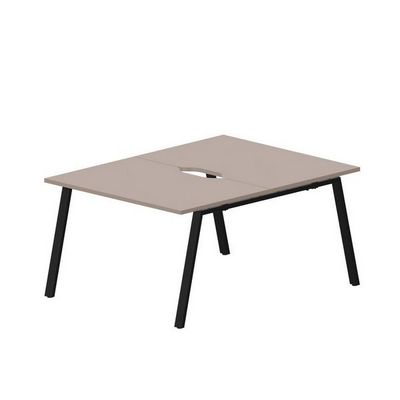 Arena ARN2TV128 TRNR (Тортора/Черный) Составной стол на 2 рабочих места, 2 эргономичных выреза