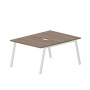 Arena ARN2TV128 WNBL (Орех/Белый) Составной стол на 2 рабочих места, 2 эргономичных выреза