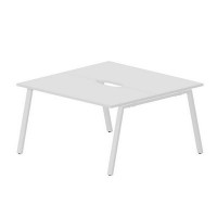 Arena ARN2TV147 BLBL (Белый/Белый) Составной стол на 2 рабочих места, 2 эргономичных выреза