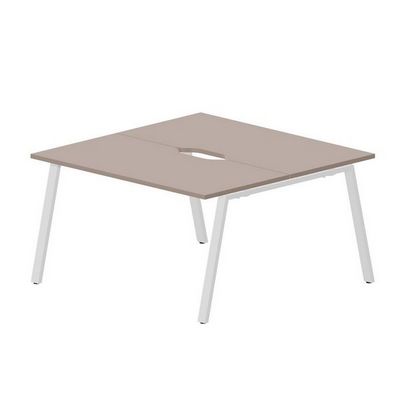 Arena ARN2TV147 TRBL (Тортора/Белый) Составной стол на 2 рабочих места, 2 эргономичных выреза