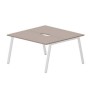 Arena ARN2TV147 TRBL (Тортора/Белый) Составной стол на 2 рабочих места, 2 эргономичных выреза