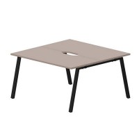 Arena ARN2TV147 TRNR (Тортора/Черный) Составной стол на 2 рабочих места, 2 эргономичных выреза