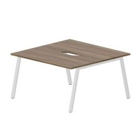 Arena ARN2TV147 WNBL (Орех/Белый) Составной стол на 2 рабочих места, 2 эргономичных выреза
