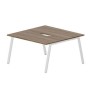 Arena ARN2TV147 WNBL (Орех/Белый) Составной стол на 2 рабочих места, 2 эргономичных выреза
