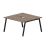 Arena ARN2TV147 WNNR (Орех/Черный) Составной стол на 2 рабочих места, 2 эргономичных выреза