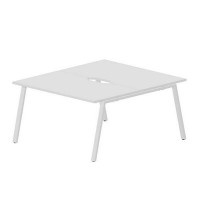 Arena ARN2TV148 BLBL (Белый/Белый) Составной стол на 2 рабочих места, 2 эргономичных выреза