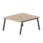 Arena ARN2TV148 OWNR (Светлый дуб/Черный) Составной стол на 2 рабочих места, 2 эргономичных выреза