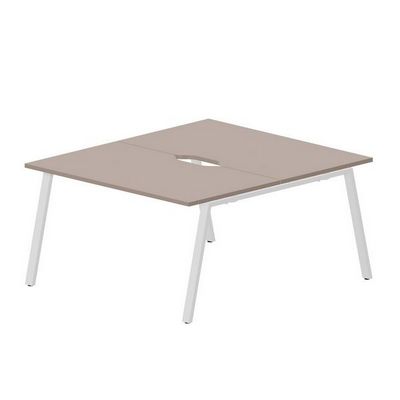 Arena ARN2TV148 TRBL (Тортора/Белый) Составной стол на 2 рабочих места, 2 эргономичных выреза