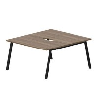 Arena ARN2TV148 WNNR (Орех/Черный) Составной стол на 2 рабочих места, 2 эргономичных выреза