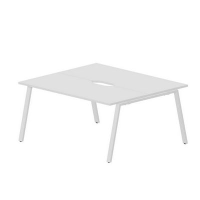 Arena ARN2TV167 BLBL (Белый/Белый) Составной стол на 2 рабочих места, 2 эргономичных выреза
