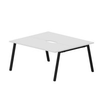 Arena ARN2TV167 BLNR (Белый/Черный) Составной стол на 2 рабочих места, 2 эргономичных выреза