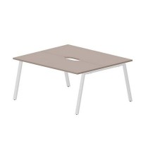 Arena ARN2TV167 TRBL (Тортора/Белый) Составной стол на 2 рабочих места, 2 эргономичных выреза